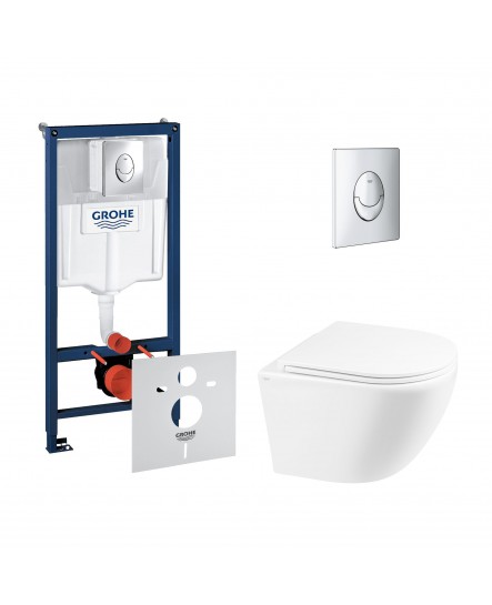 Набор инсталляция 4 в 1 Grohe Rapid SL 38721001 + унитаз с сиденьем Qtap Robin QT1333046ENRW