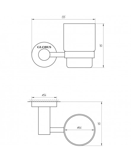 Стакан одинарный Globus Lux SS 8409