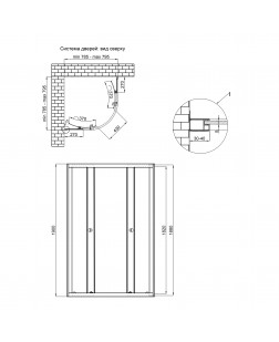 Душова кабіна Qtap Presto New CRM1088AC5 1900х800х800 мм, скло Clear, без піддона