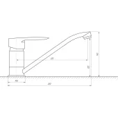 Змішувач для кухні CRISTAL SEVA GSV-0203-BIG латунь високий корпус на гайці