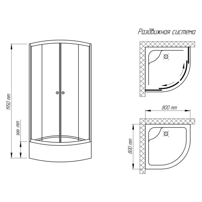 Душевая кабина Qtap SC8080.2 CRM 2