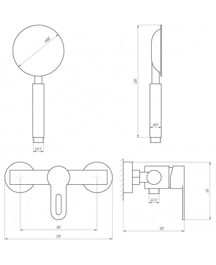 Змішувач для душу Globus Lux RING SR-105