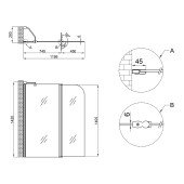 Штора на ванну Lidz Brama SS120x140L.CRM.FR скло Frost 6 мм, ліва Штора на ванну Lidz Brama SS120x140L.CRM.FR скло Frost 6 мм, ліва