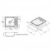 Кухонная мойка Lidz 5848 0,8 мм Micro Decor (LIDZ5848MDEC)