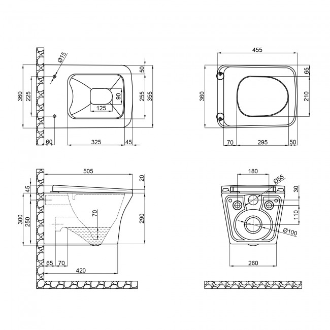 Унитаз подвесной Qtap Gemini безободковый с сиденьем Soft-close QT25332614EW