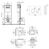 Набір Qtap інсталяція 4 в 1 з панеллю змиву Nest (QT0133M425 + QT0111M11V1114W) + унітаз з сидінням Robin QT13332141ERW