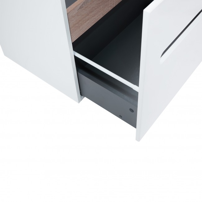 Тумба підвісна Qtap Virgo 800х580х437 White/Whitish oak QT1874TPА801W