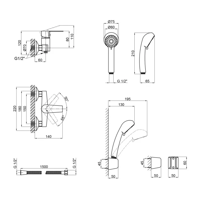 Змішувач для душу Qtap Levny 4050104C