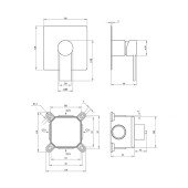 Змішувач прихованого монтажу для біде Qtap Form CRM 001AB SQ
