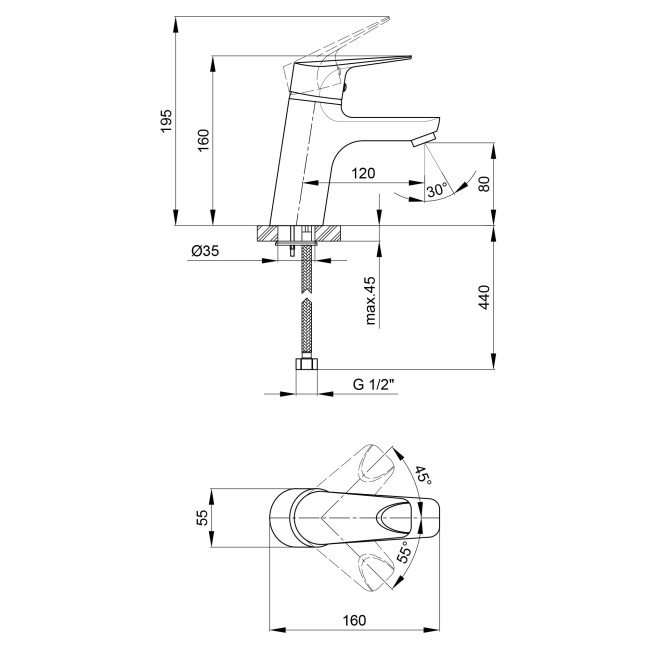 Смеситель для раковины Qtap Jody СRM 001 2