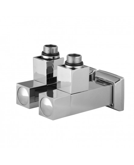 Набор Угловой кран полуоборотный с американкой SOLOMON LUX 1/2" CUBE CHROM 8888 (2шт.)