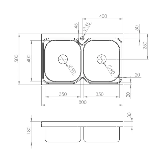 Кухонна мийка Imperial 5080 Polish (IMP5080POLD) 2 Кухонна мийка Imperial 5080 Polish (IMP5080POLD) 2