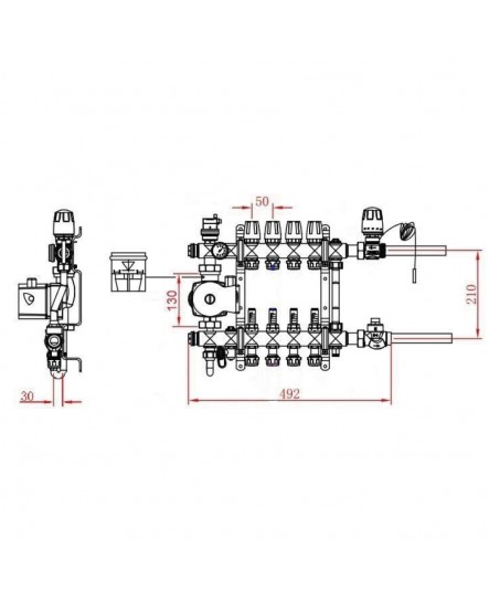 Колекторна група SD Forte 1" 3 виходи SFE0013