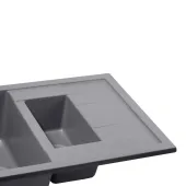 Кухонна мийка з додатковою чашею Qtap CS 7648 Grey (QT7648GRE471)