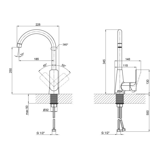 Змішувач для кухні Qtap Svitava 9011107C 2