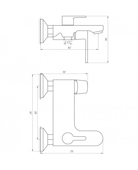 Змішувач для ванни Globus Lux Laguna GLA-0102N