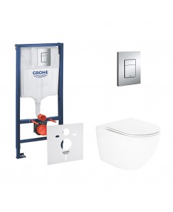 Набір інсталяція 4 в 1 Grohe Rapid SL 38772001 + унітаз з сидінням Qtap Tern QT13332141ERW