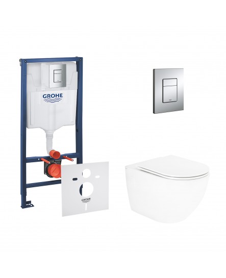 Набор инсталляция 4 в 1 Grohe Rapid SL 38772001 + унитаз с сиденьем Qtap Tern QT13332141ERW