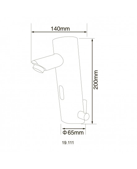 Змішувач сенсорний для умивальника HOTEC 19.111-DC/AC (220V/6V) з трансформатором,латунний Hot/Cold