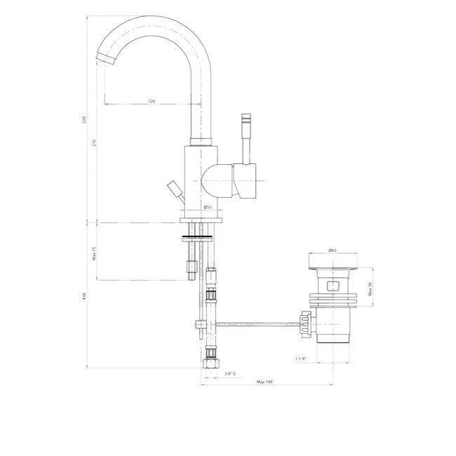 Змішувач для раковини Bianchi Mody LVBMDY2002IACRM 2