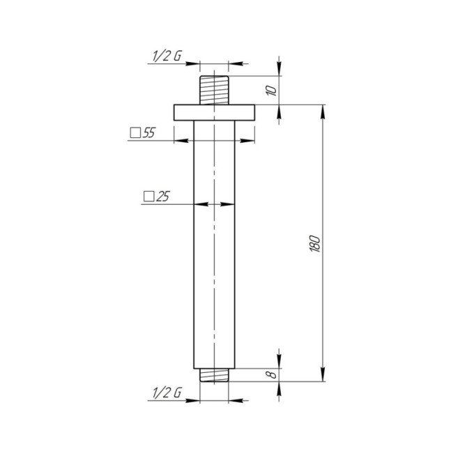 Кронштейн для верхнього душу Qtap 0013 CRM 2