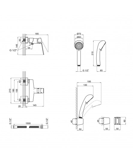 Змішувач для душу Qtap Letel 4053104C