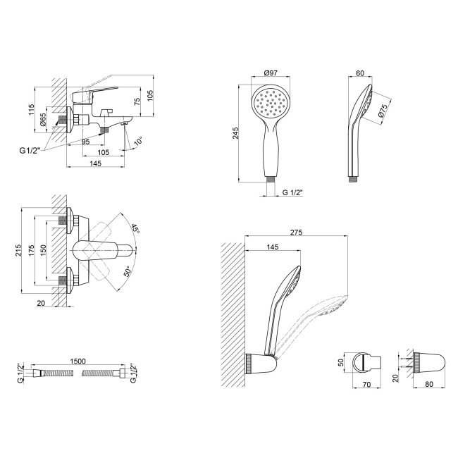Змішувач для ванни Qtap Ortiz CRM 006 New 2