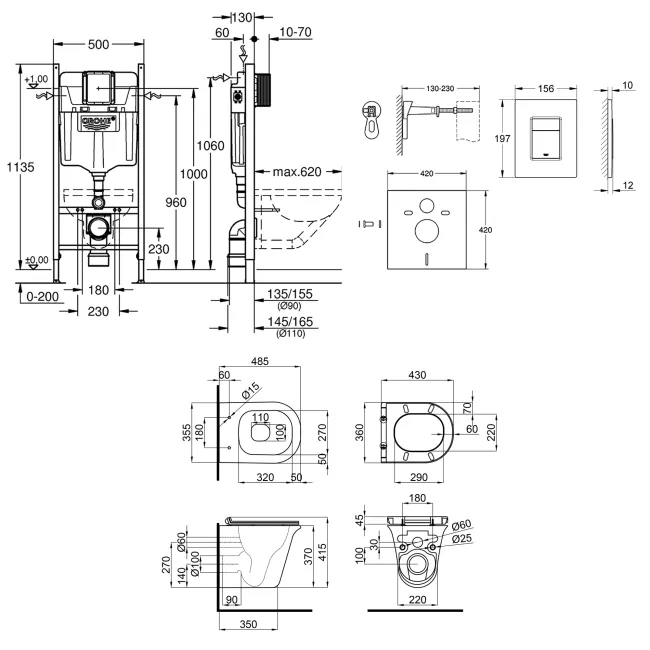 Набор инсталляция 4 в 1 Grohe Rapid SL 3884000G + унитаз с сиденьем Qtap Virgo QT1833051ERW 2 Набор инсталляция 4 в 1 Grohe Rapid SL 3884000G + унитаз с сиденьем Qtap Virgo QT1833051ERW 2