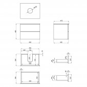 Тумба подвесная Qtap Tern 600х476х469 White со столешницей QT1779TPL601W