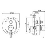 Змішувач прихованого монтажу для душу Bianchi Joy INDJOY2010JOYCRM для двох споживачів Змішувач прихованого монтажу для душу Bianchi Joy INDJOY2010JOYCRM для двох споживачів