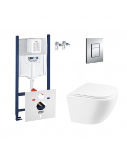 Набір інсталяція 4 в 1 Grohe Rapid SL 3884000G + унітаз з сидінням Qtap Robin QT1333046ENRW