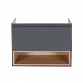 Тумба подвесная Qtap Robin 800х580х437 Graphite/Whitish oak QT1374TPВ8002GWO