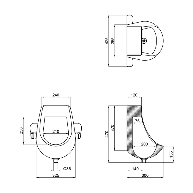 Писсуар подвесной детский Qtap Scorpio 420х300х465 White QT2388U460W 2 Писсуар подвесной детский Qtap Scorpio 420х300х465 White QT2388U460W 2