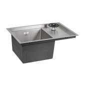 Кухонна мийка з кришкою та омивачем Qtap DC5638 3.0/1.2 мм Satin (QTDC56383012)