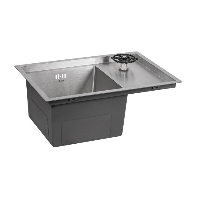 Кухонна мийка з кришкою та омивачем Qtap DC5638 3.0/1.2 мм Satin (QTDC56383012)