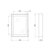 Зеркальный шкаф подвесной Qtap Pisces 600х800х140 Whitish oak с LED-подсветкой