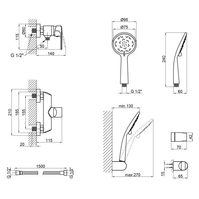 Смеситель для душа Qtap Tenso CRM 010 2