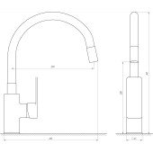 Смеситель для кухни DOMINO MALIBU DMM-203 LR-StSTEEL-BLACK Смеситель для кухни DOMINO MALIBU DMM-203 LR-StSTEEL-BLACK