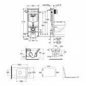 Набор унитаз Azzurra Prua PRU100B1SOSK с сиденьем Azzurra Prua PRU1800F + инсталляция Grohe Rapid SL 38772001