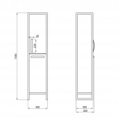 Пенал напольный Qtap Taurus 350х1750х300 Whitish oak с корзиной для белья QT2475PN175KRWO