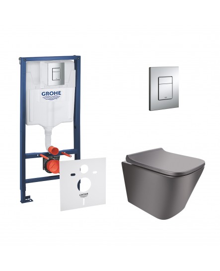 Набор инсталляция 4 в 1 Grohe Rapid SL 38772001 + унитаз с сиденьем Qtap Tern QT1733052ER