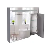 Зеркальный шкаф подвесной Qtap 800х730х145 Robin Graphite с LED-подсветкой