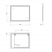 Дзеркало Qtap Aquarius 1000х800 з LED-підсвічуванням