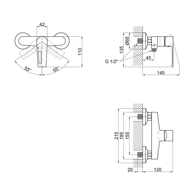 Смеситель для душа Qtap Tern 4061102C 2