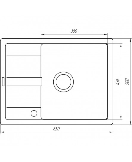 Гранитная мойка Globus Lux ONE миндаль 650х500мм-А0008