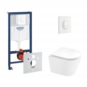 Набор инсталляция 4 в 1 Grohe Rapid SL 38722001 + унитаз с сиденьем Qtap Scorpio QT1433053ERW