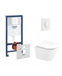 Набор инсталляция 4 в 1 Grohe Rapid SL 38722001 + унитаз с сиденьем Qtap Scorpio QT1433053ERW