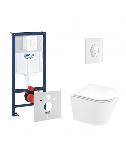 Набор инсталляция 4 в 1 Grohe Rapid SL 38722001 + унитаз с сиденьем Qtap Scorpio QT1433053ERW