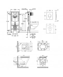 Набір інсталяція 4 в 1 Grohe Rapid SL 38722001 + унітаз з сидінням Qtap Scorpio QT1433053ERW