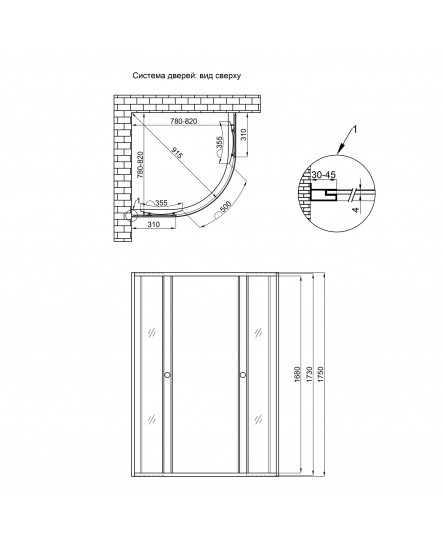 Душевая кабина Lidz Wieza SC80x80.SAT.MID.L, стекло Linie 4 мм без поддона